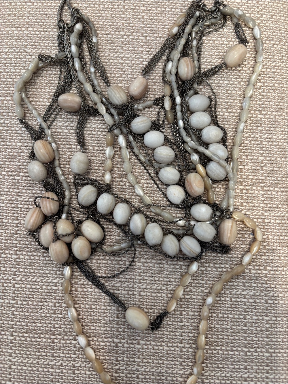 Vintage Kenneth Cole, stone and mother of pearl necklace